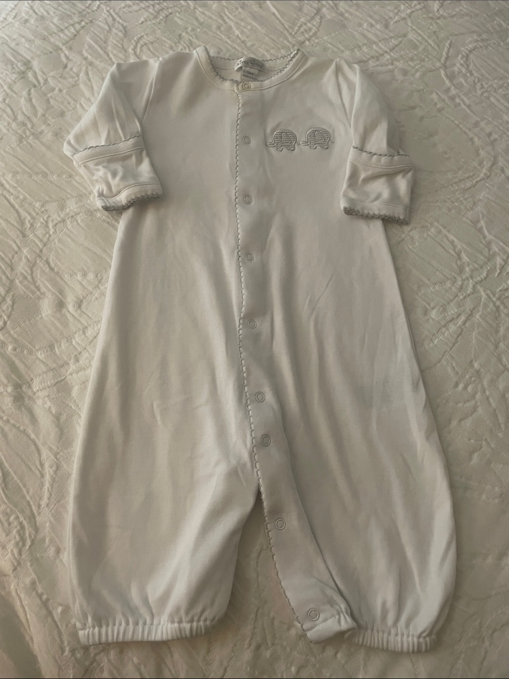 Kissy Kissy White outfit with Elephant Embroidery